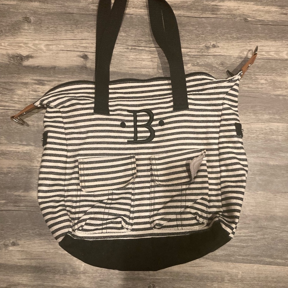 Black and White Striped Tote Bag